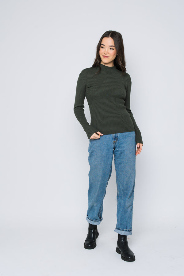 Mary-Mock Neck Long Sleeve